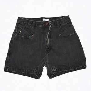 High-waist denim short charcoal